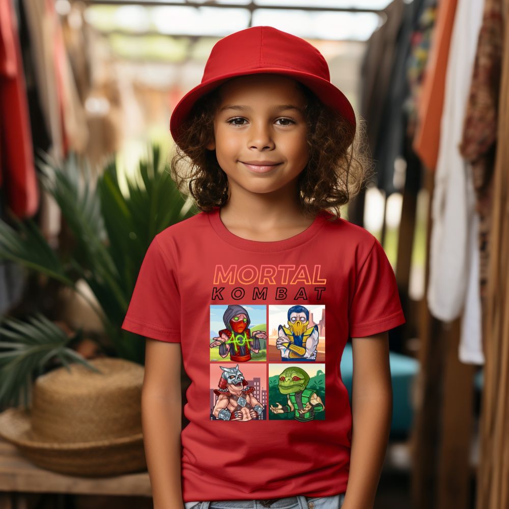 Camiseta Infanto Juvenil Personagens Mortal Kombat Jogos Games