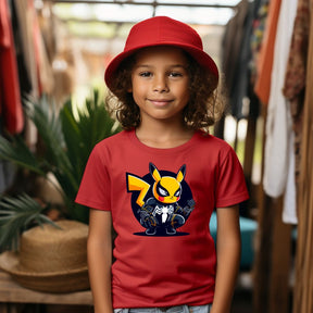 Camiseta Infanto Juvenil Personagens Pikachu Super Heróis Pantera Negra 01