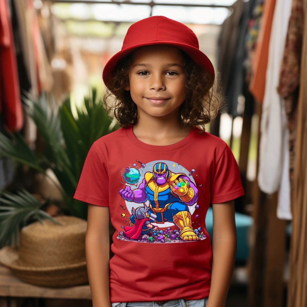 Camiseta Infanto Juvenil Personagens Thanos Vilão Personagem