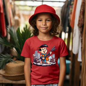 Camiseta Infanto Juvenil Personagens Baby Fred Guitarra The Flintstones