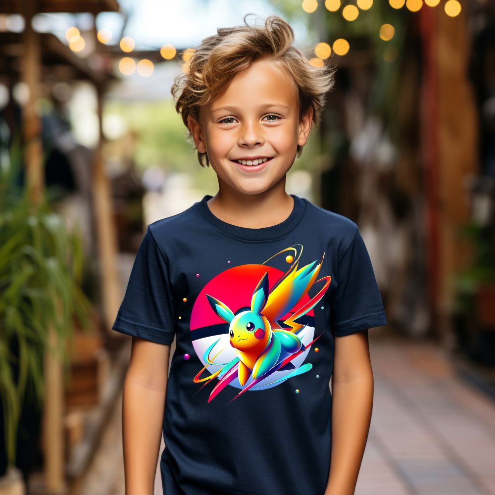 Camiseta Infanto Juvenil Personagens Anime Geek Pikachu Pokémon Vintage
