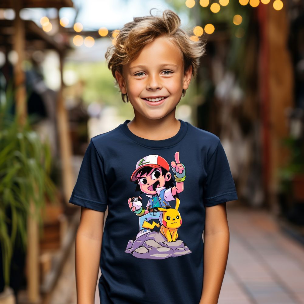 Camiseta Infanto Juvenil Personagens Pikachu Desenho Pokemon