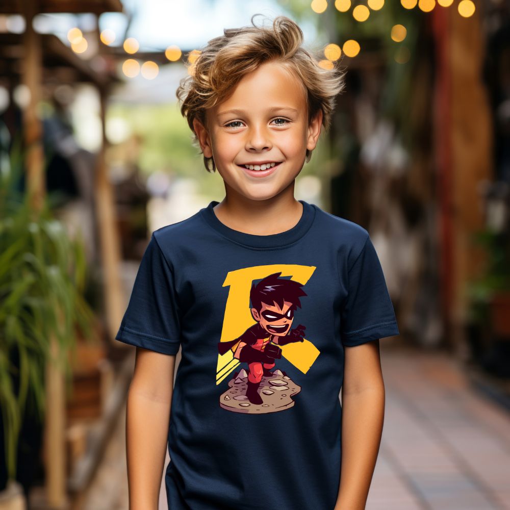 Camiseta Infanto Juvenil Personagens Super Heróis Robbin
