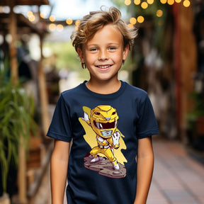 Camiseta Infanto Juvenil Personagens Power Rangers Amarelo