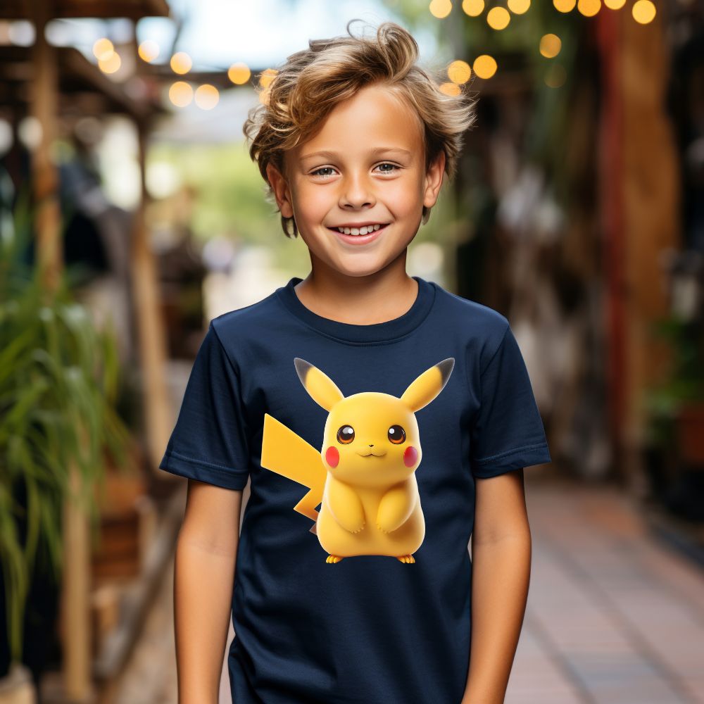 Camiseta Infanto Juvenil Personagens Pikachu Pokémon Clássico