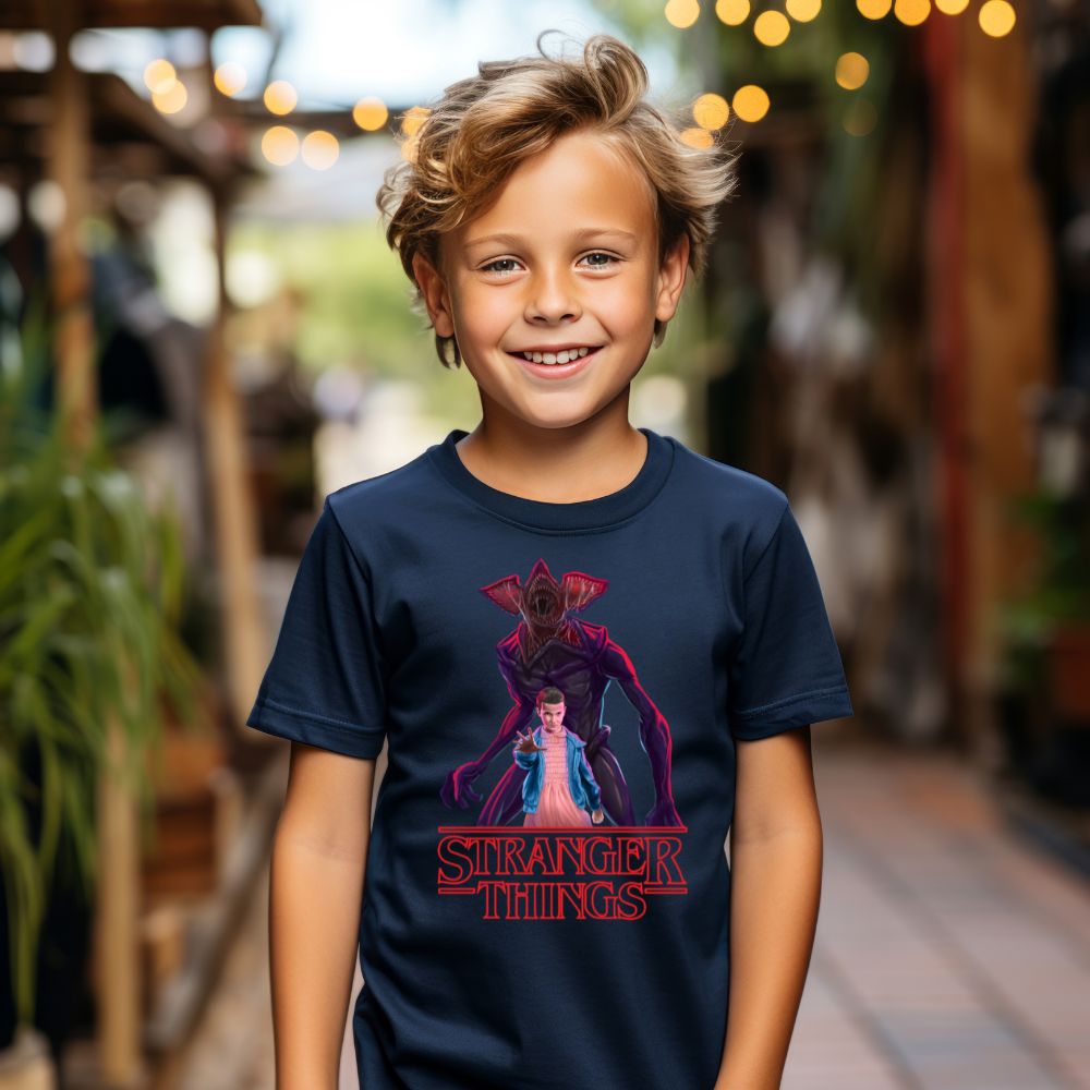 Camiseta Infanto Juvenil Personagens Serie Stranger Things