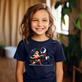 Camiseta Infanto Juvenil Personagens Mulher Maravilha vs Venom