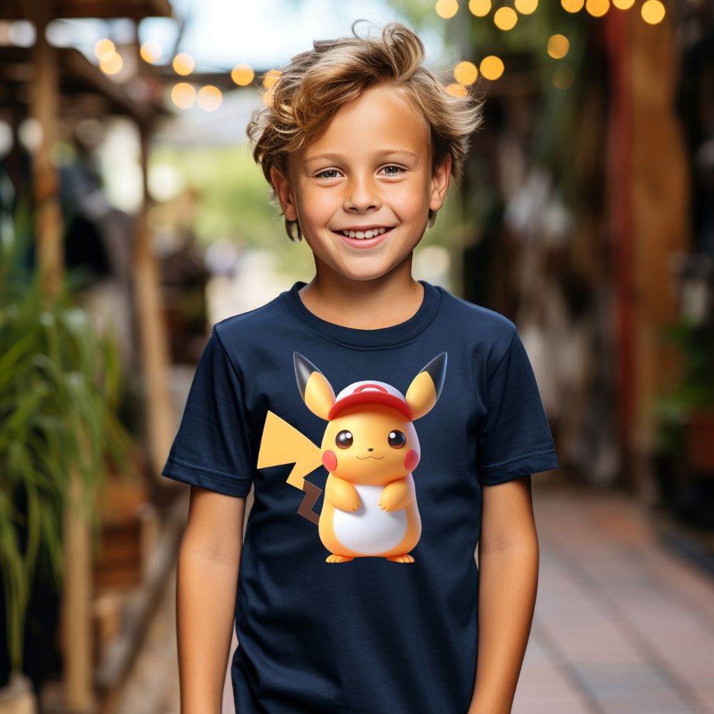 Camiseta Infanto Juvenil Personagens Pikachu Pokémon Clássico 02