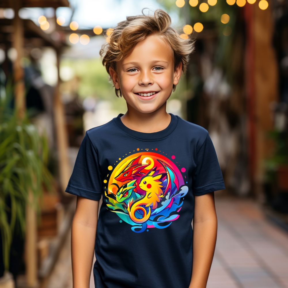 Camiseta Infanto Juvenil Personagens Pikachu Pokémon Vintage
