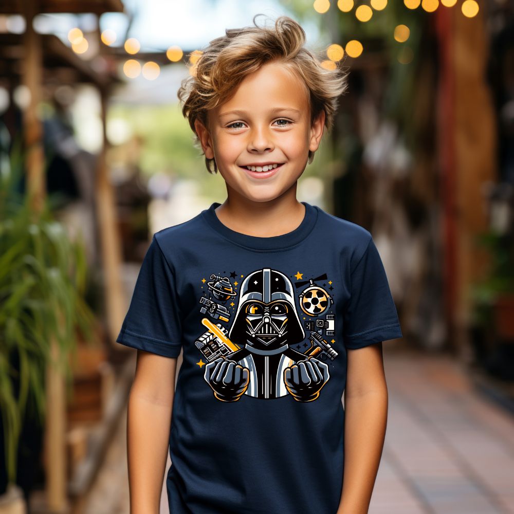 Camiseta Infanto Juvenil Personagens Star Wars Geek Serie Filmes Darth Vader