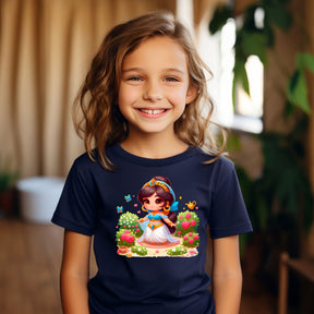 Camiseta Infanto Juvenil Personagens Princesa Jasmine Aladdin