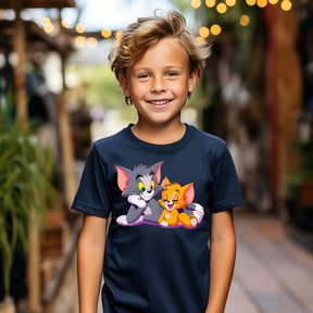 Camiseta Infanto Juvenil Personagens Gatinhos desenhos Tom e Jerry