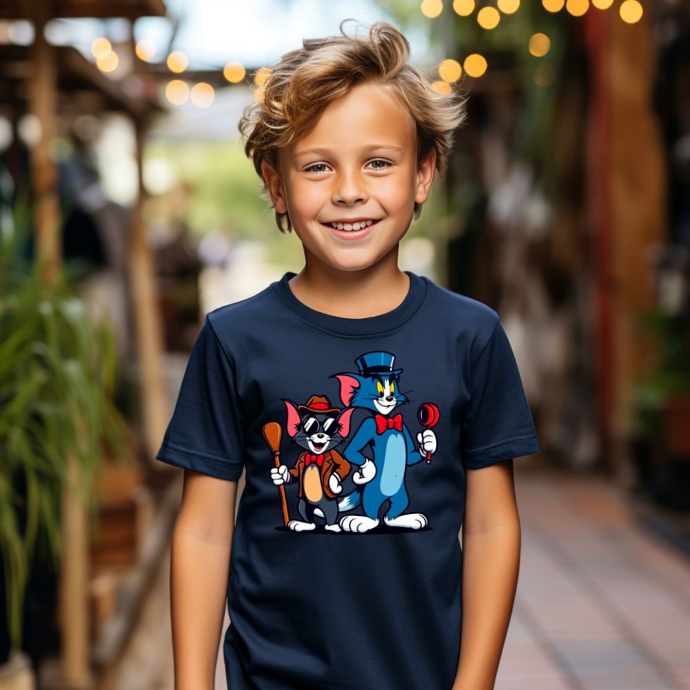 Camiseta Infanto Juvenil Personagens Tom e Jerry
