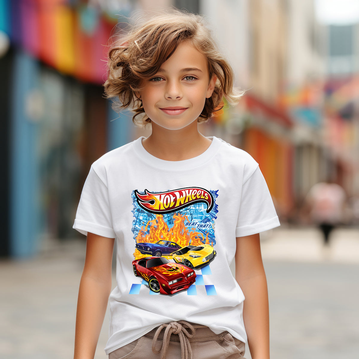 Camiseta Infanto Juvenil Hotwhells Carros Irados