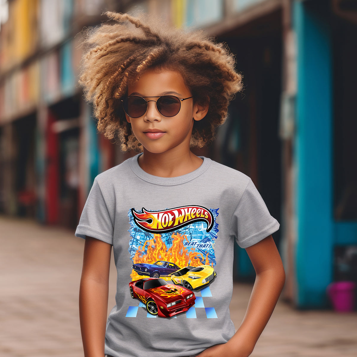 Camiseta Infanto Juvenil Hotwhells Carros Irados