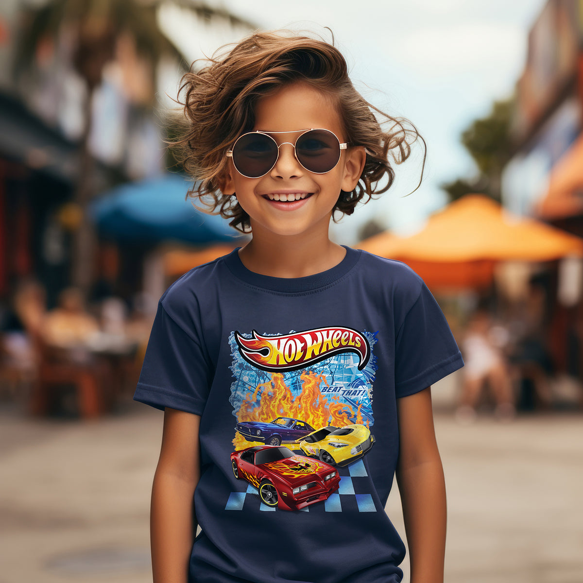 Camiseta Infanto Juvenil Hotwhells Carros Irados