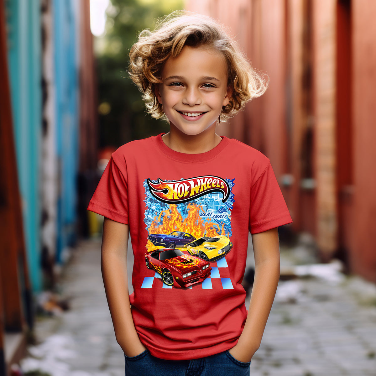 Camiseta Infanto Juvenil Hotwhells Carros Irados